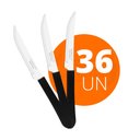 Ver imagem 1 de KIT - 36 Facas para Churrasco Leme Com Lâmina em Aço Inox 4 POL Cabo Preto FPBAG - Tramontina