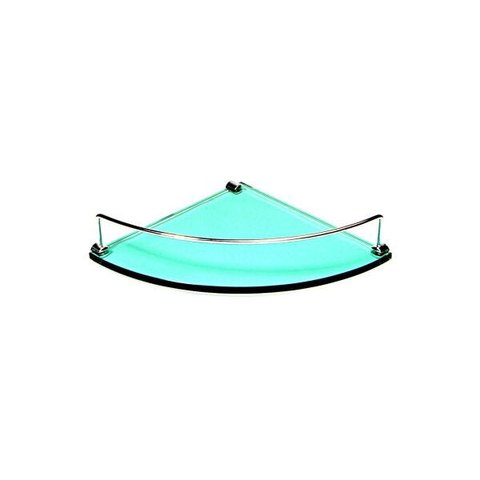 Porta Shampoo Canto Curvo em Vidro Verde Lapidado - Aquabox - 25cmx25cmx10mm