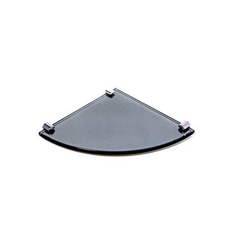 Porta Shampoo Canto Curvo em Vidro Refletivo Lapidado - Aquabox - 20cmx20cmx8mm