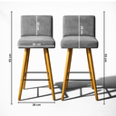 Ver imagem 3 de Kit 2 Banqueta Alta Decorativa com Encosto de Balcão Cozinha:Cinza