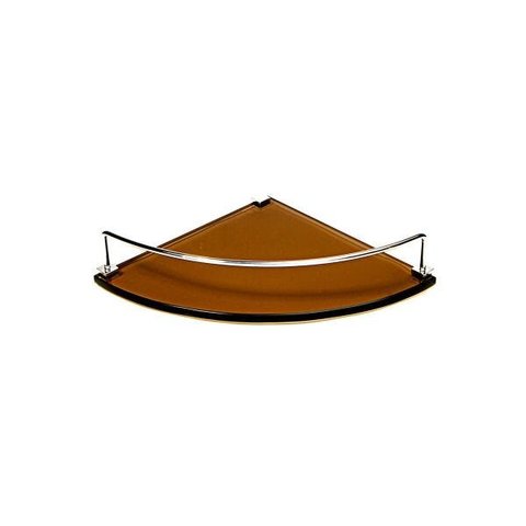 Porta Shampoo Canto Curvo em Vidro Bronze Lapidado - Aquabox - 25cmx25cmx10mm