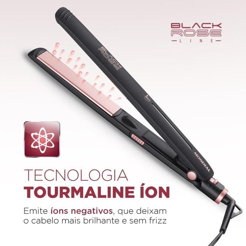 Prancha Modeladora Bivolt Black Rose Mondial - 2