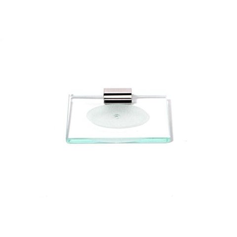 Saboneteira em Vidro Incolor Lapidado - Aquabox - 14cmx9cmx10mm.