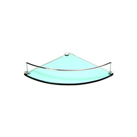 Porta Shampoo Canto Curvo em Vidro Verde Lapidado - Aquabox - 25cmx25cmx8mm