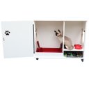 Ver imagem 4 de Armário Banheiro Caixa de Areia para Gatos com Porta Frajola:branco