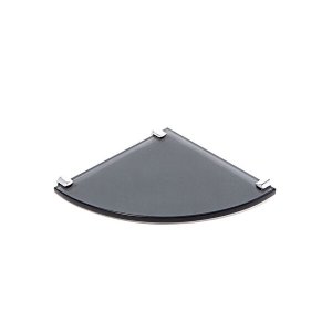 Porta Shampoo Canto Curvo em Vidro Fumê Lapidado - Aquabox - 20cmx20cmx10mm