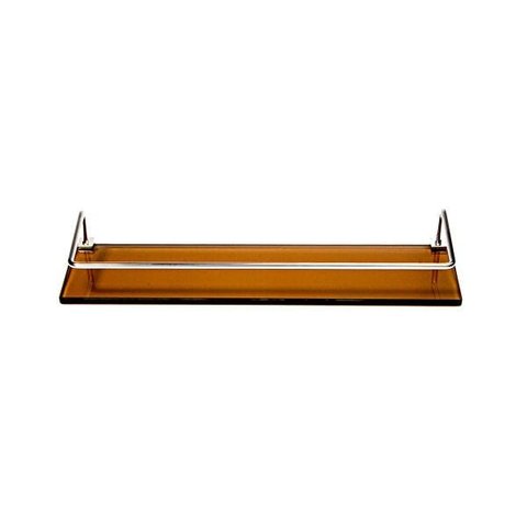 Porta Shampoo Reto em Vidro Bronze Lapidado - Aquabox - 40cmx9cmx8mm