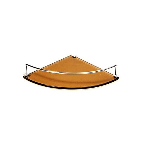 Porta Shampoo Canto Curvo em Vidro Bronze Lapidado - Aquabox - 25cmx25cmx8mm