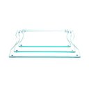 Ver imagem 1 de Jogo de 3 Pratos para bolo retangulares incolor 6mm temperado P 20x30cm, M 25x35cm e G 30x40cm