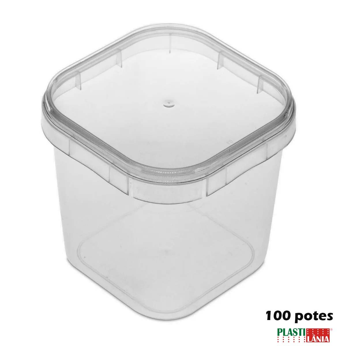 Potes Quadrados Bolo No Pote Plástico 220ml Lacre - 100 Potinhos Plast