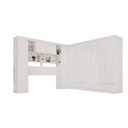 Ver imagem 2 de Guarda Roupa Casal Modulado de Canto 11 Portas de Bater 4 Gavetas MDP Branco Multimóveis 287cm