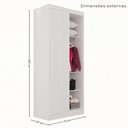 Ver imagem 4 de Guarda Roupa Casal Modulado de Canto 11 Portas de Bater 4 Gavetas MDP Branco Multimóveis 287cm