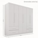 Ver mais imagens de Guarda Roupa Casal Modulado de Canto 11 Portas de Bater 4 Gavetas MDP Branco Multimóveis 287cm