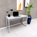 Ver imagem 1 de Mesa Escrivaninha Industrial 120cm X 60cm Cinza Pé Metal F5 Cor:cinza