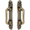 Ver imagem 1 de Puxador Duplo Mozart 215mm Bronze Antigo Porta Pivotante Correr Passagem Madeira Vidro Colonial Clás