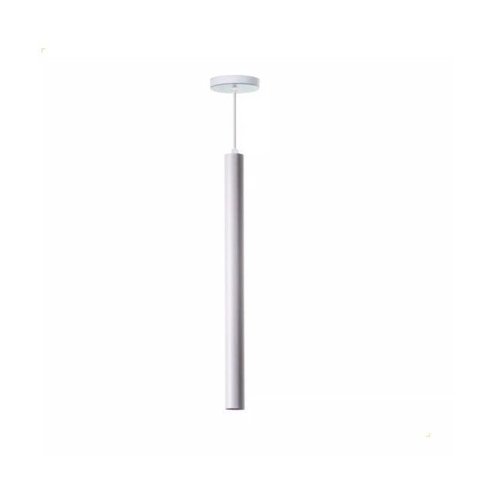 Pendente Tubo Cilindrico 50x3,5cm Branco Cabo 1,50 1xmini Dicroica Belalumen