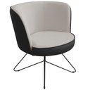 Ver imagem 1 de Poltrona Decorativa Chiara Base Orby Corano Preto/velosuede Off White - Nexta Casa