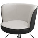Ver mais imagens de Poltrona Decorativa Chiara Base Orby Corano Preto/velosuede Off White - Nexta Casa