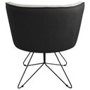 Ver imagem 6 de Poltrona Decorativa Chiara Base Orby Corano Preto/velosuede Off White - Nexta Casa