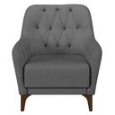 Ver imagem 3 de Kit 2 Poltronas Decorativas para Sala com Capitonê Pietà M22 Linho Cinza Escuro - Mpozenato