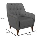 Ver imagem 4 de Kit 2 Poltronas Decorativas para Sala com Capitonê Pietà M22 Linho Cinza Escuro - Mpozenato