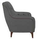 Ver imagem 5 de Kit 2 Poltronas Decorativas para Sala com Capitonê Pietà M22 Linho Cinza Escuro - Mpozenato