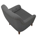 Ver imagem 6 de Kit 2 Poltronas Decorativas para Sala com Capitonê Pietà M22 Linho Cinza Escuro - Mpozenato
