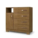 Ver imagem 2 de Cômoda para Quarto com 1 Porta, 4 Gavetas e Pés Free Marrom/Cinamomo