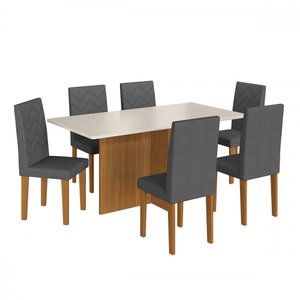 Mesa Jantar 6 Lugares Miami Freijo/off White/grafite - Indekes