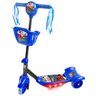 Patinete Infantil Radical Musical Brinquedo 3 Rodas Ajustável com Cestinha e Luzes - AZUL - 1