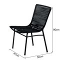 Ver imagem 3 de Cadeira Corda Náutica Prime em Alumínio Preto