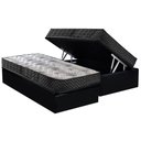 Ver imagem 1 de Conjunto Box Baú Solteiro: Colchão Molas Paropas D45 Pasquale Wave Black + Base Crc Suede Black (