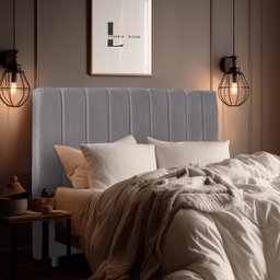 Cabeceira Estofada Cama Box Queen Carla 160cm Cinza - 2