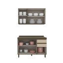 Ver imagem 7 de Cozinha Compacta 2 Peças com Tampo Lora 6 Portas 3 Prateleiras MDF 120cm Duna Cristal