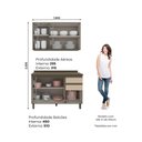 Ver imagem 5 de Cozinha Compacta 2 Peças com Tampo Lora 6 Portas 3 Prateleiras MDF 120cm Duna Cristal