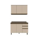 Ver imagem 2 de Cozinha Compacta 2 Peças com Tampo Lora 6 Portas 3 Prateleiras MDF 120cm Duna Cristal