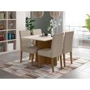 Ver imagem 6 de Mesa de Jantar 120cm Helo com Vidro Carvalho Off White com 4 Cadeiras Jade Bordada Carvalho Fendi – 