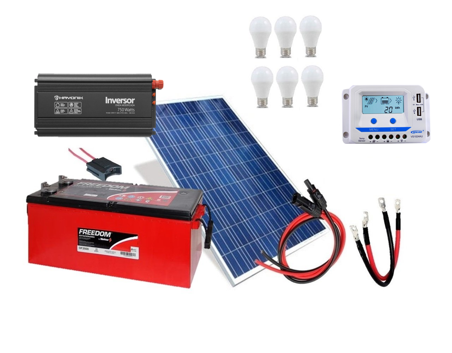 Kit Gerador de Energia Solar 150Wp
