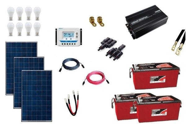 Kit Gerador de Energia Solar 450Wp - Gera até 1305Wh/Dia - 1