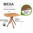 Ver imagem 2 de Mesa Quadrada Especial em Madeira de 90cm June na Cor Freijó