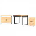 Ver imagem 3 de Conjunto Home Office 3 Peças 100% Mdf Pratice Freijó - Pradel