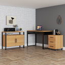 Ver imagem 1 de Conjunto Home Office 3 Peças 100% Mdf Pratice Freijó - Pradel