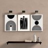 Kit 3 Quadros Decorativos para Sala Minimalistas 33x24cm - com Vidro:madeira Preta - 2
