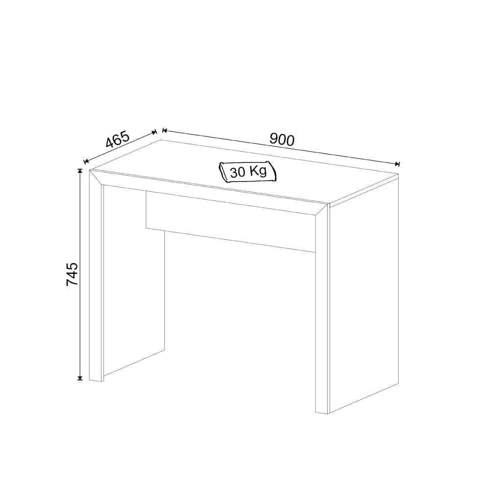 Mesa de Escritório 90 cm - Nogal - 4