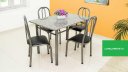 Ver imagem 2 de MESA DE JANTAR cozinha com 4 CADEIRAS tampo GRANITO Madrid 1.00M COR tom CHUMBO DESTAQUE Ql. AÇo