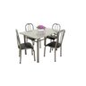 MESA DE JANTAR cozinha com 4 CADEIRAS tampo GRANITO Madrid 1.00M COR tom CHUMBO DESTAQUE Ql. AÇo - 1