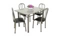 Ver imagem 1 de MESA DE JANTAR cozinha com 4 CADEIRAS tampo GRANITO Madrid 1.00M COR tom CHUMBO DESTAQUE Ql. AÇo