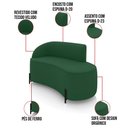 Ver imagem 3 de Sofá 2 Lugares Orgânico 140cm Pé Ferro Preto Morgan Veludo Verde D03 - D’Rossi