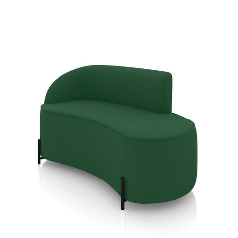 Sofá 2 Lugares Orgânico 140cm Pé Ferro Preto Morgan Veludo Verde D03 - D’Rossi