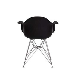 Kit 2 Cadeiras Eiffel Eames com Braço Base Cromada Preta - 5